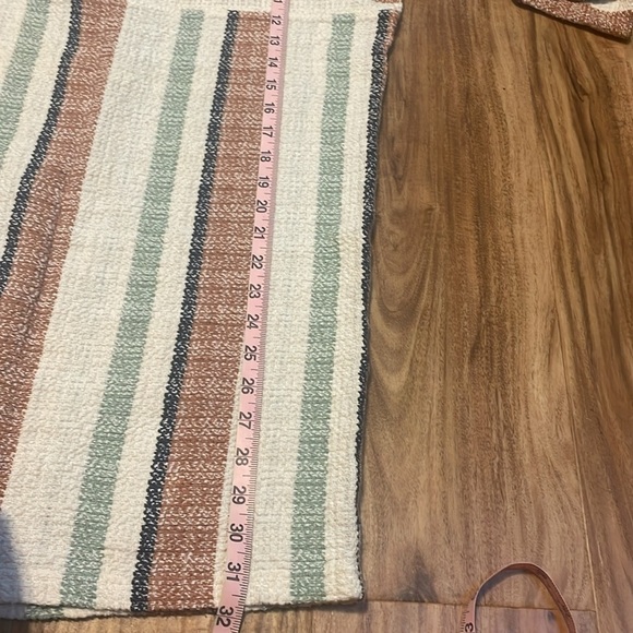 Billy Reid womens dress XS 0 2 mini stripe cream tan short sleeve stretch flax - Picture 8 of 9